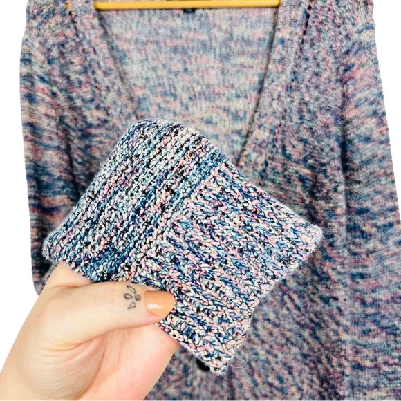 American Eagle Slouchy Marled Knit V Neck Button Up Grandpa Cardigan Sweater M - Picture 6 of 9